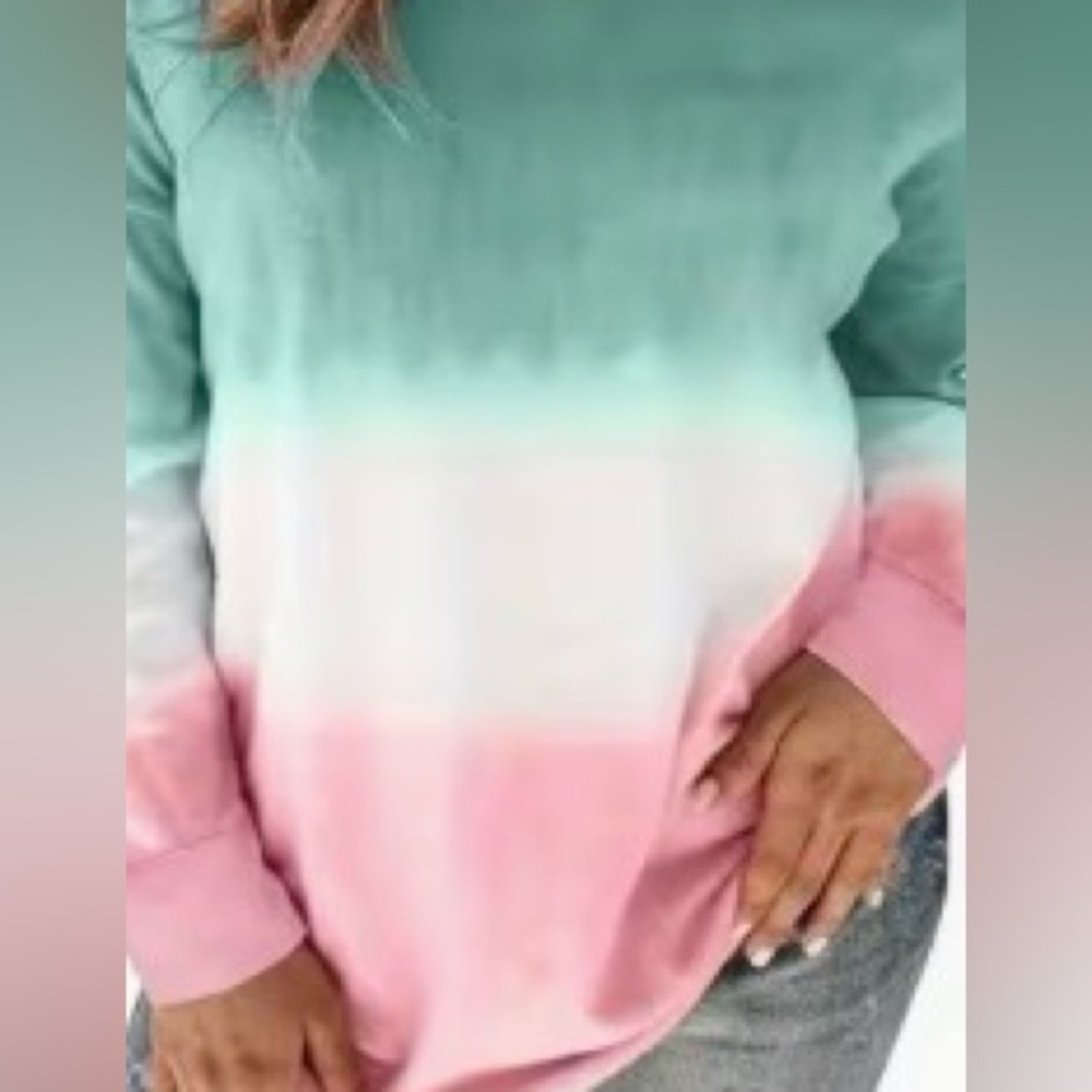 Teal and Pink Ombre Sweatshirt